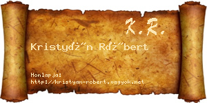 Kristyán Róbert névjegykártya